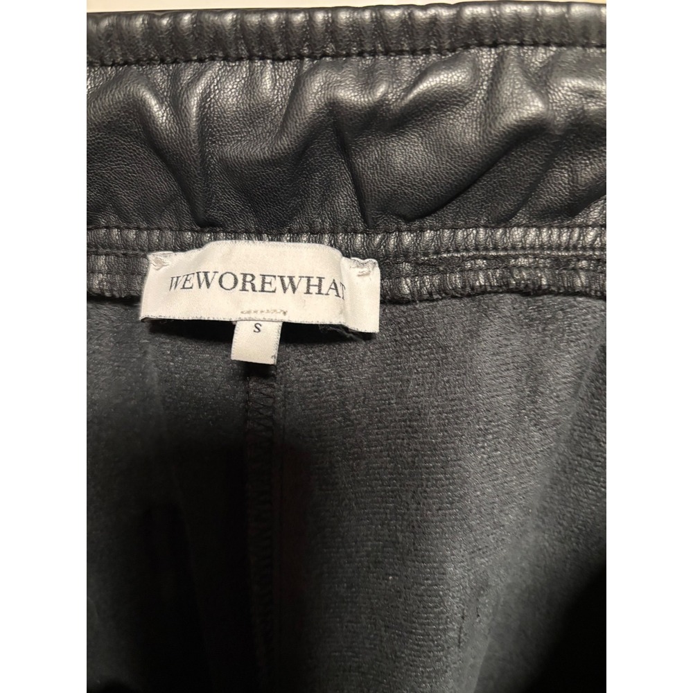 WeWoreWhat Faux Leather Jogger Pants Womens S Black Elastic Waist Trendy Chic - Picture 4 of 6